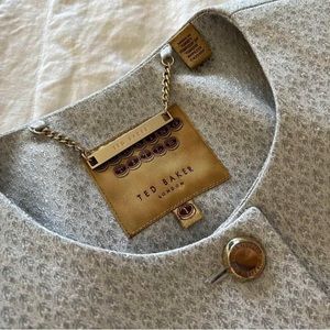 Ted Baker silver grey peplum blazer
